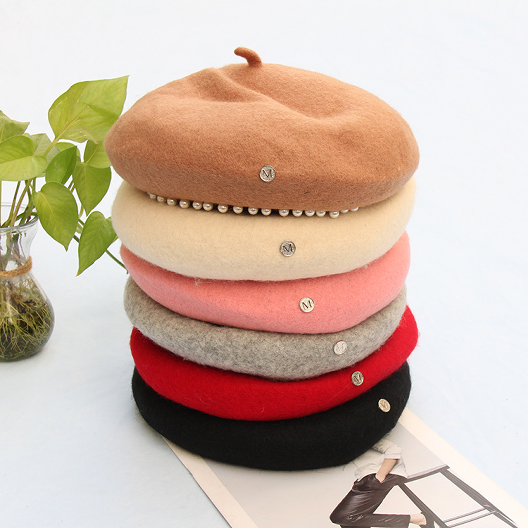 and Winter Korean Style All-Matching Japanese Painter Hat Sweet Cute Student Pumpkin Hat Female Fashion Advertising cap