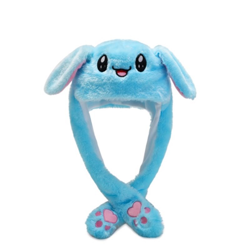 Glowing hat Douyin Same Rabbit Hat Parent-Child Plush Movable Ears Hat Cartoon Light-on Hat Long Ear Flashing Hat