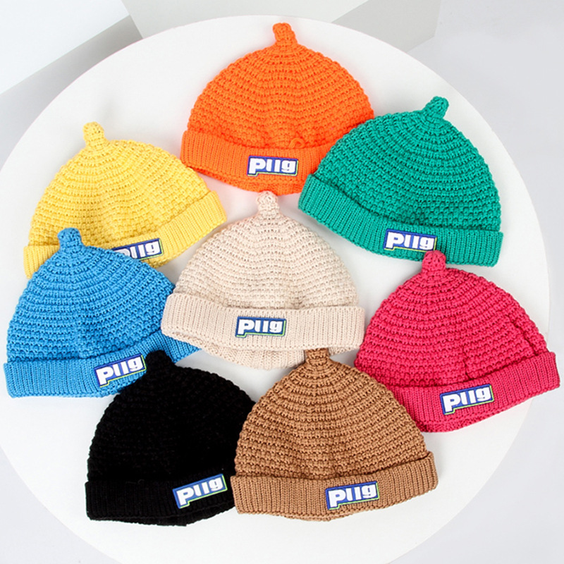 Knitted Woolen Cap Baby Boys and Girls Autumn and Winter Keep Baby Warm Pullover Melon Skin Hat Children&#039;s cap