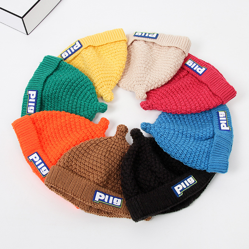 Knitted Woolen Cap Baby Boys and Girls Autumn and Winter Keep Baby Warm Pullover Melon Skin Hat Children&#039;s cap