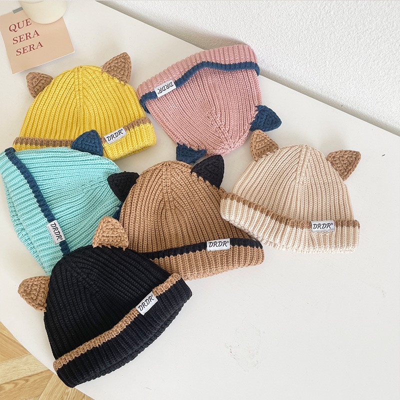 Korean Style Children&#039;s Hat Autumn and Winter Boys Baseball Cap Girls&#039; Flocking Peaked Cap 1-4 Years Children&#039;s cap