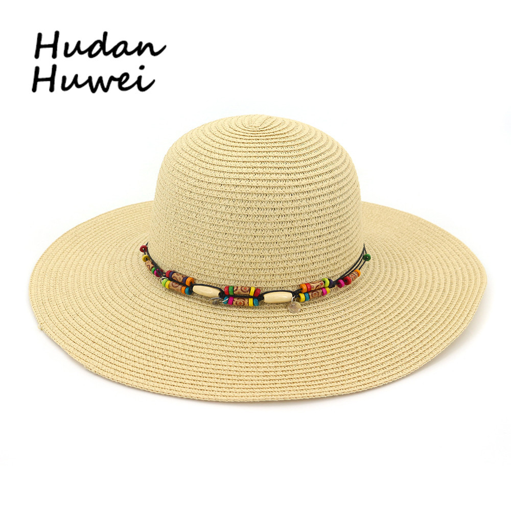 European and American Foreign Trade Beach Hat Sunshade Straw Hat Seaside Holiday Big Border Hat All-Matching Female Summer Sun Protection Hat