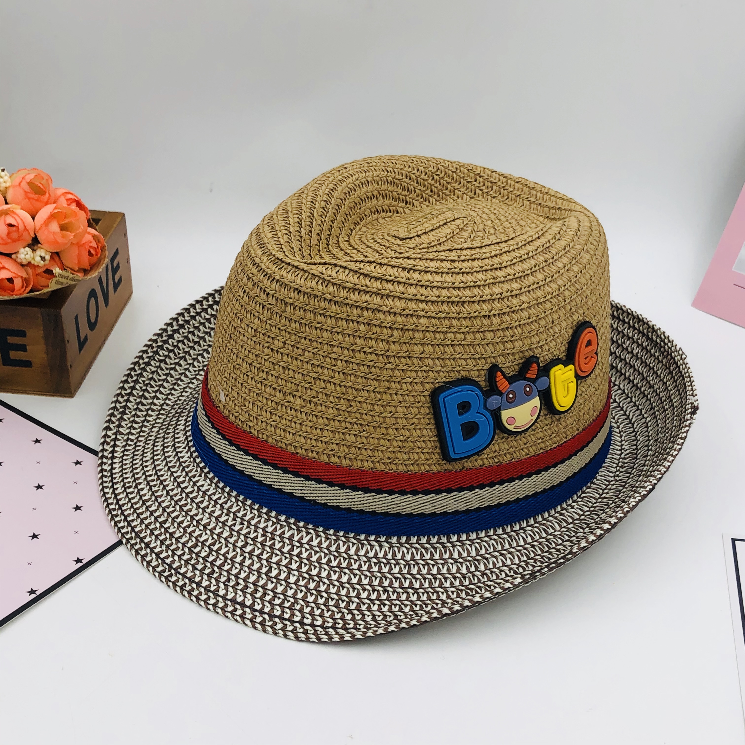 Summer Children&#039;s Hat Sun Protection Boys Beach Hat Baby Fedora Hat Korean Fashion Children&#039;s Top Hat Straw Hat Sun Hat