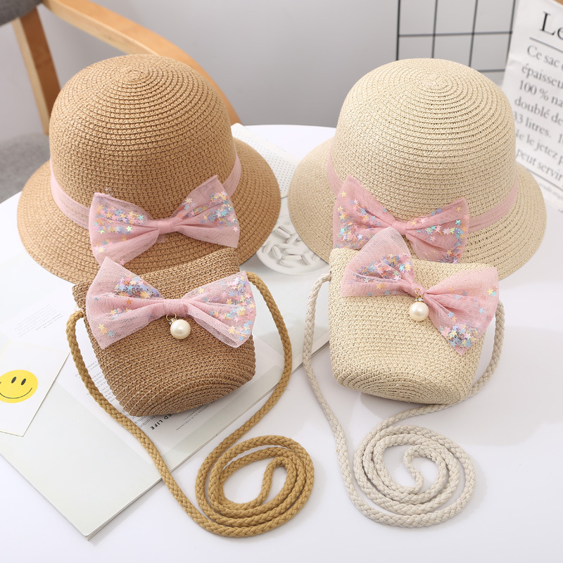 Children&#039;s Sunshade Hat Summer Cooling Cap Little Girls&#039; Straw Hat Kid Princess Beach Sun Hat Baby Sun-Proof Bucket Hat
