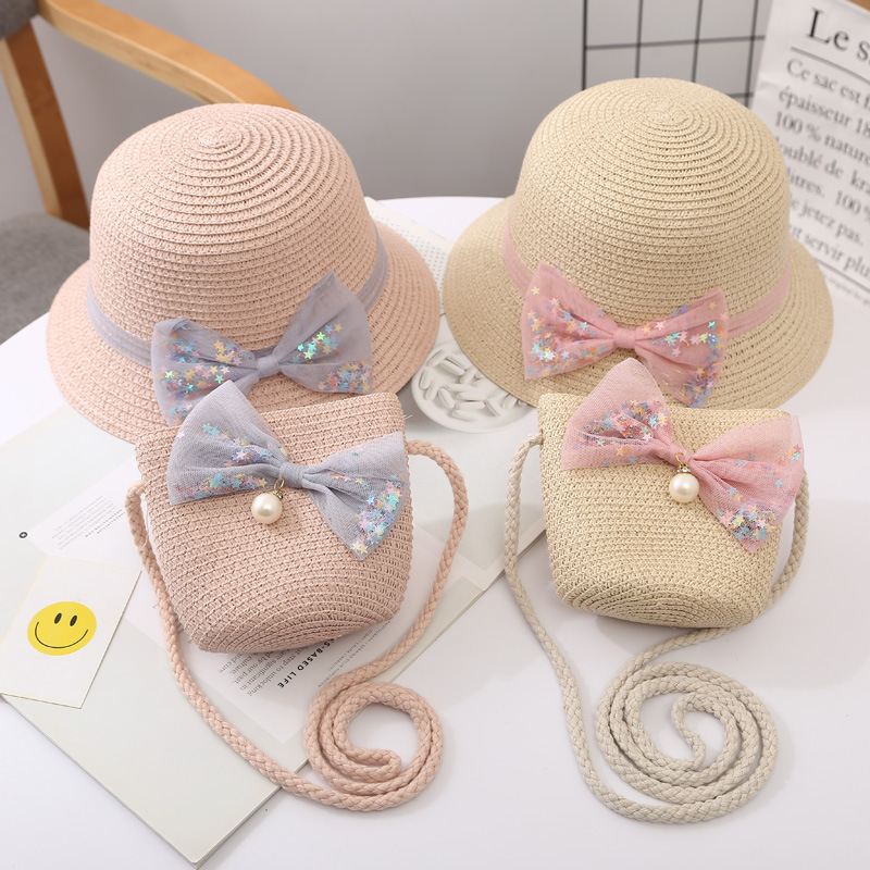 Children&#039;s Sunshade Hat Summer Cooling Cap Little Girls&#039; Straw Hat Kid Princess Beach Sun Hat Baby Sun-Proof Bucket Hat