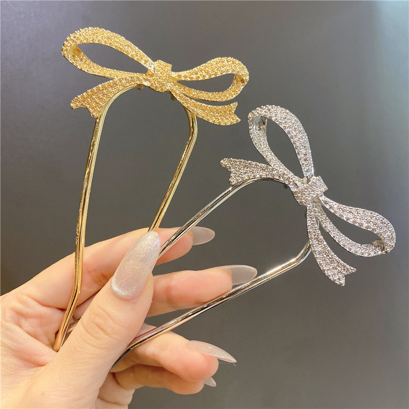INS Metal Hairpin Minimalistic Temperamental U-Shaped Updo Bow Hair Clasp Bun Hairpin Pin Hair Accessories Headwear