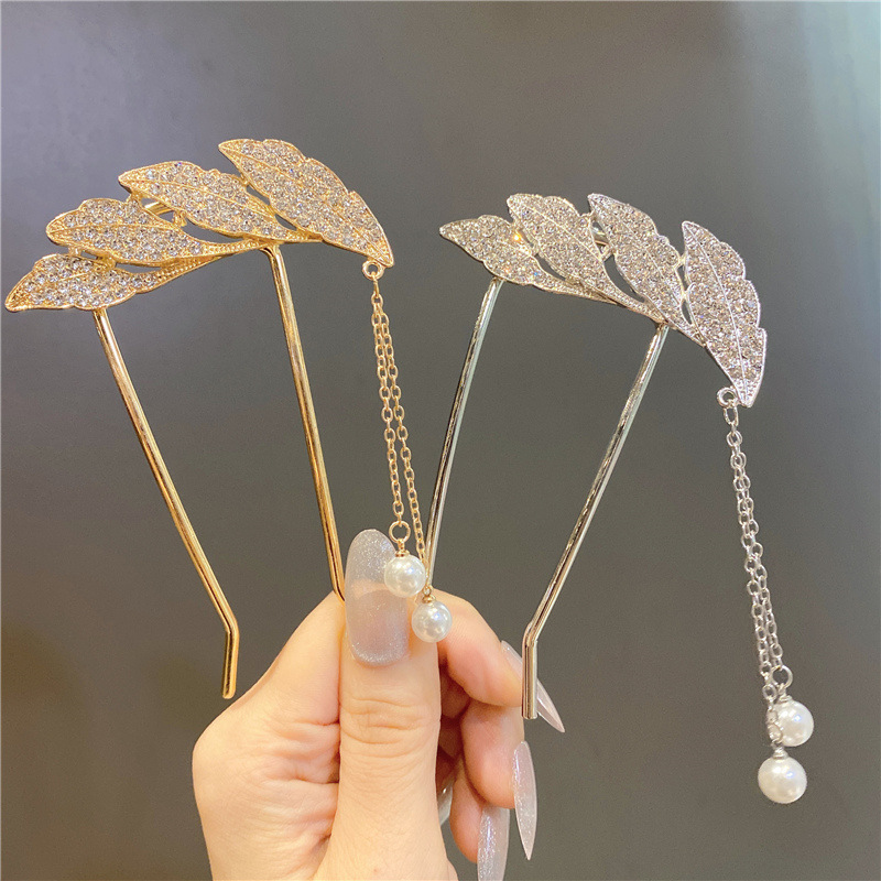 INS Metal Hairpin Minimalistic Temperamental U-Shaped Updo Bow Hair Clasp Bun Hairpin Pin Hair Accessories Headwear