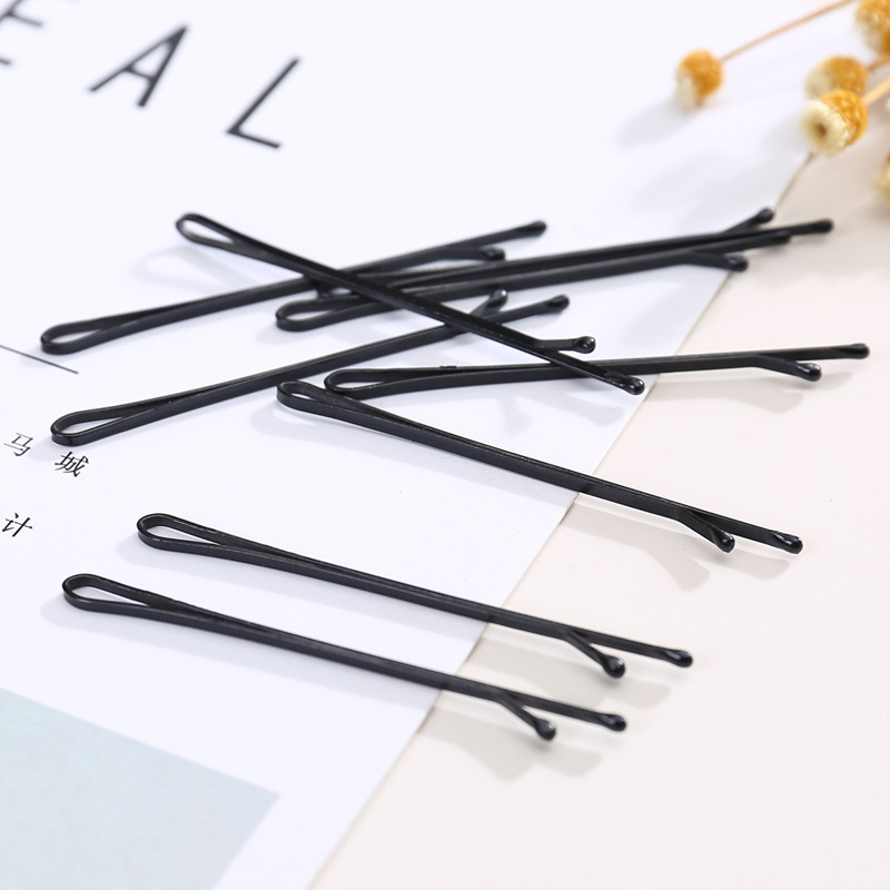 Black Linear Hairpin Paint Edge Bang Hairpin Invisible Headwear Wave Updo Fixed U-Clip 10 Cards
