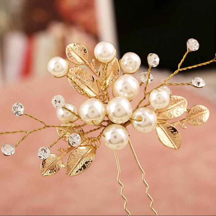 Korean Style Bridal Wedding Updo Hairpin Handmade Pearl U-Shaped Headdress Flower Hairpin Hair Beads Wholesale Photo Studio Dedicated