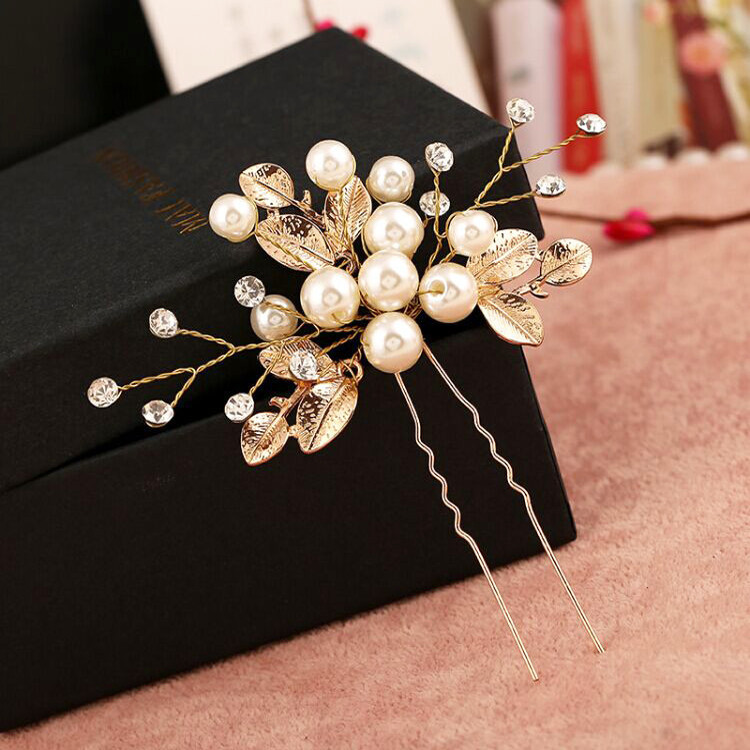 Korean Style Bridal Wedding Updo Hairpin Handmade Pearl U-Shaped Headdress Flower Hairpin Hair Beads Wholesale Photo Studio Dedicated