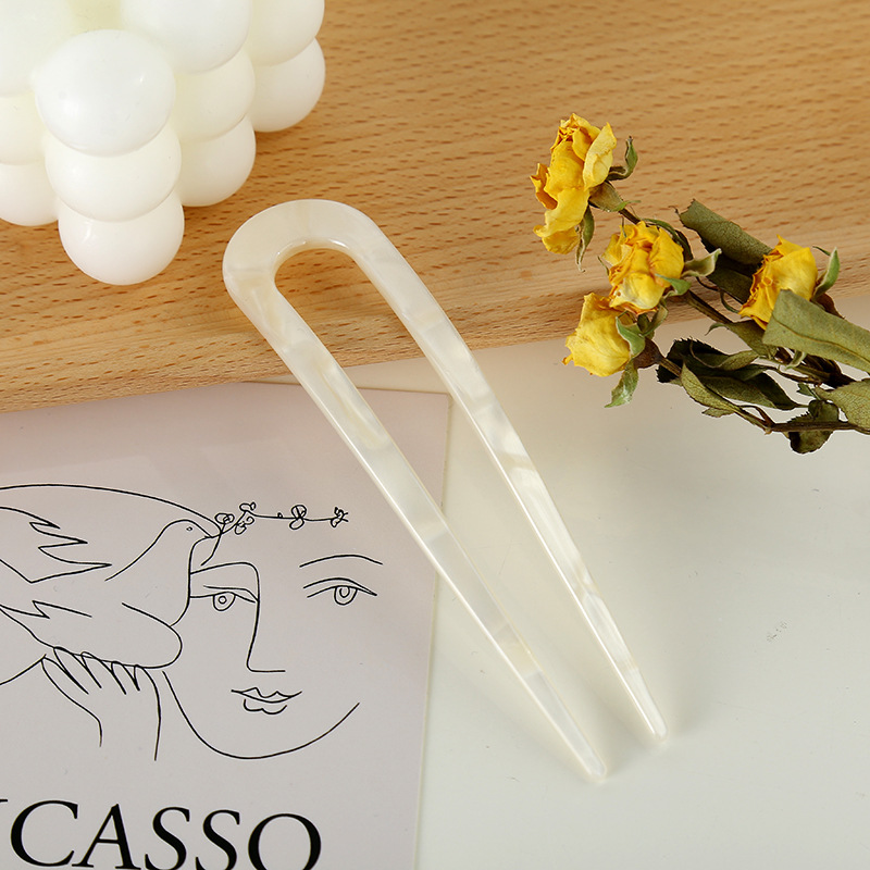 Jianzhi Cellulose Acetate Sheet U-Shaped Hairpin Vintage Kimono Headdress Updo Women&#039;s Hair Accessories Hawksbill Hairpin Hot-Selling Headdress