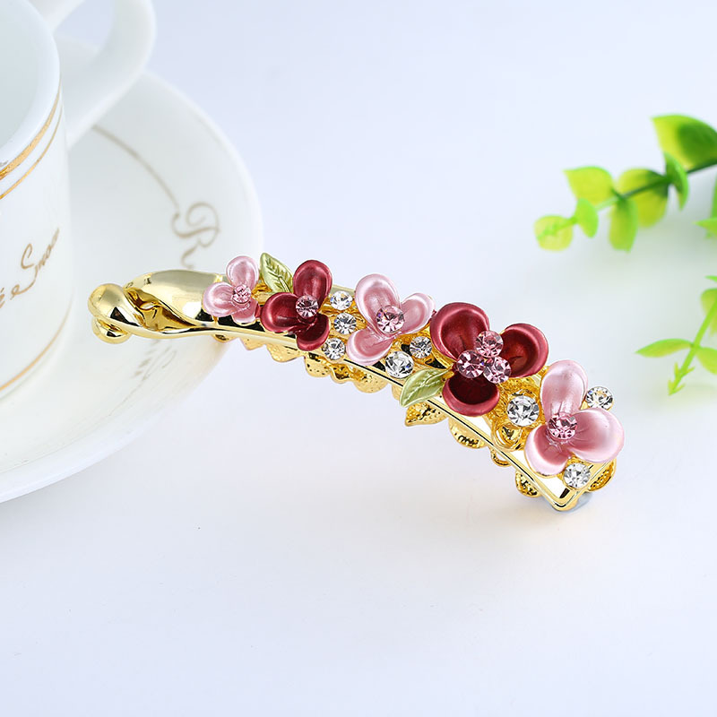 Yiwu original hairpin hairpin alloy baking paint vertical clip creative female ponytail clip manufacturer spot 8CM banana clip