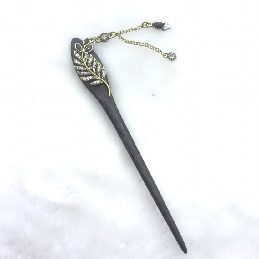 Natural Log Material Door Frame Alloy Tassel Hairpin Updo Retro Style Hairpin Han Chinese Clothing Accessories