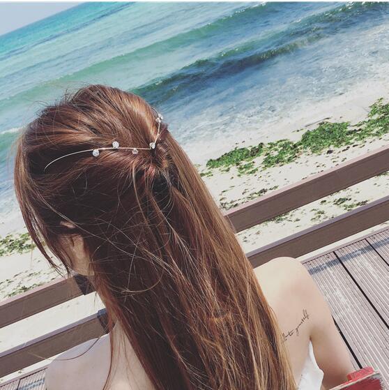 Korean Alloy Back Wear Sweet Hair Pin Pearl Flower Pressure Hairpin Headband Korean Updo Hair Accessories Headdress