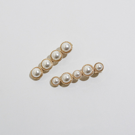New south Korean INS web celebrity size pearl hairpin bangs clip girls elegant joker gold duck mouth clip tiara