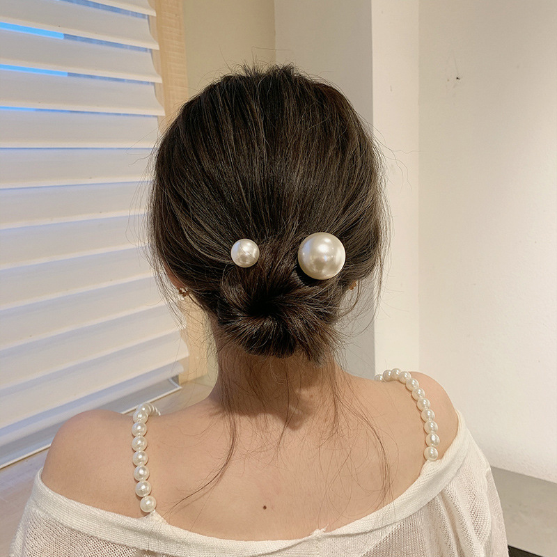 NS Elegant Antique Style Imitation Pearl Hairpin Simple Modern Hairpin Graceful Online Influencer Bun Updo Hair Accessories