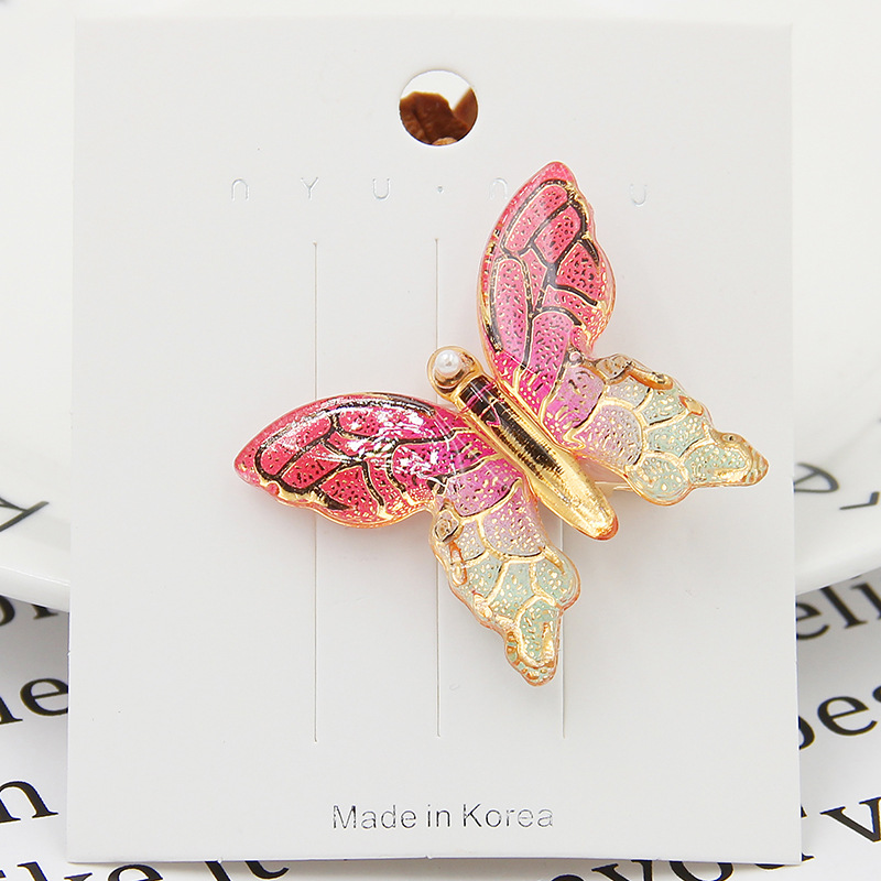 Korean Ins New Fairy Beautiful Hairpin with Diamond Butterfly Clip Elegant Colorful Butterfly Pearl Hairpin Fringe Clip Side Clip