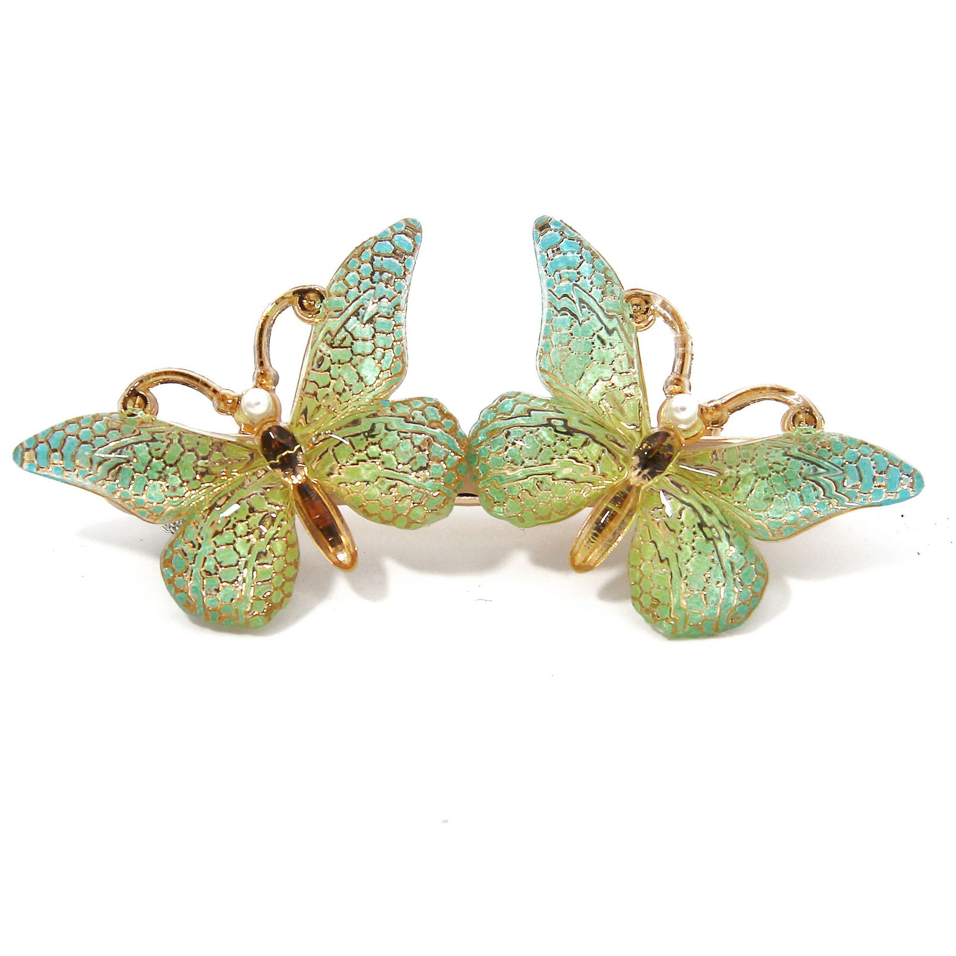 Korean Ins New Fairy Beautiful Hairpin with Diamond Butterfly Clip Elegant Colorful Butterfly Pearl Hairpin Fringe Clip Side Clip