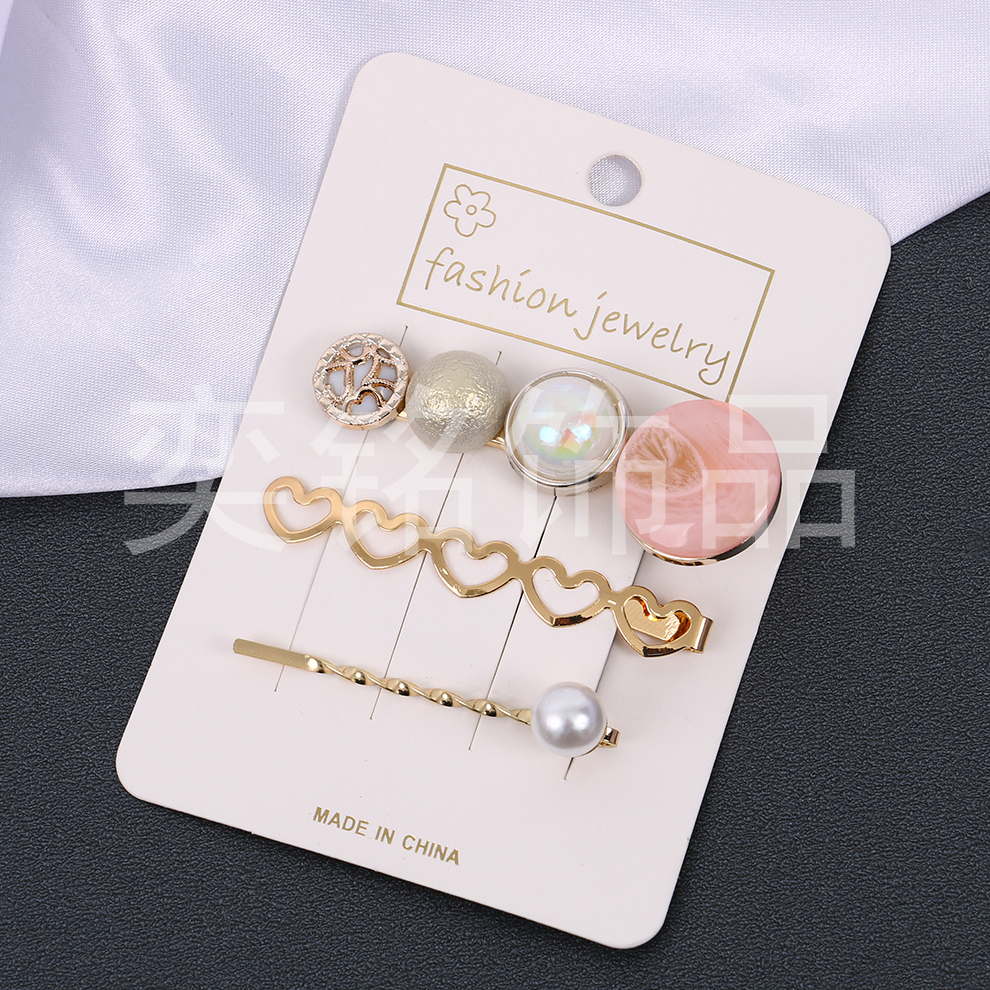 Internet Influencer Pearl Hairpin Fresh Style Set Hair Accessories Set Girl Cute Side Clip Adult Headwear Japanese and Korean Simple