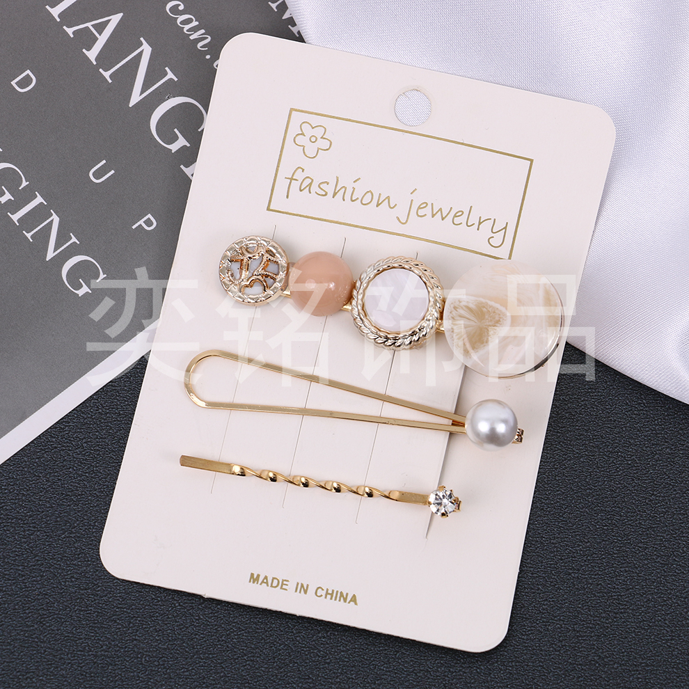 Internet Influencer Pearl Hairpin Fresh Style Set Hair Accessories Set Girl Cute Side Clip Adult Headwear Japanese and Korean Simple