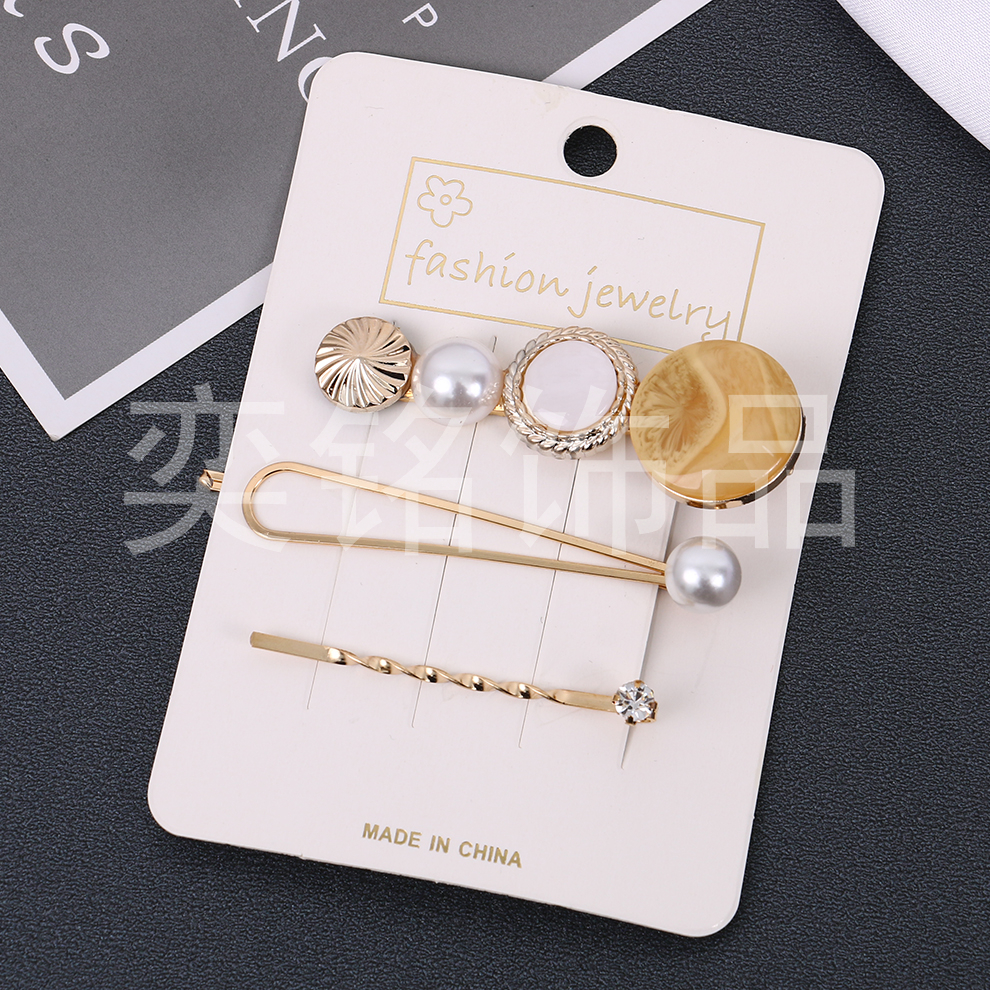 Internet Influencer Pearl Hairpin Fresh Style Set Hair Accessories Set Girl Cute Side Clip Adult Headwear Japanese and Korean Simple