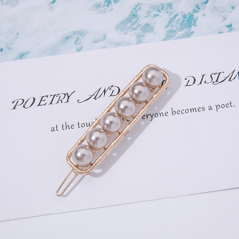 Factory Direct Sales Korea Net Red Pearl Hair Clip Hairpin Adult Side Clip Fashion Pearl Hairpin Wholesale
