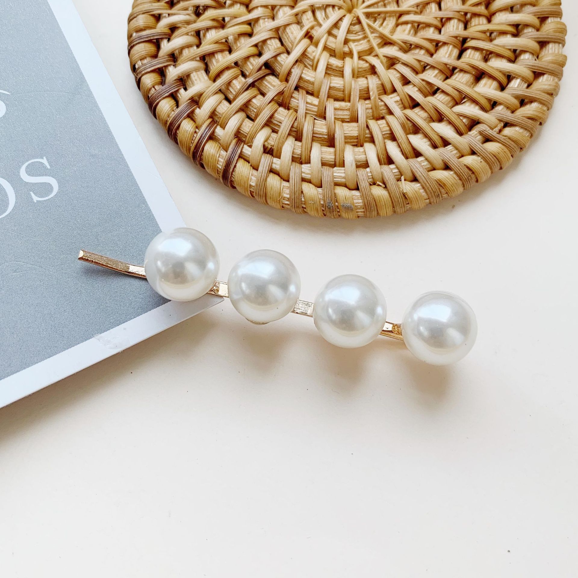 Korean version of the east gate fashion creativity simple five sets of free combination pearl hairpin a word clip edge clip wholesale