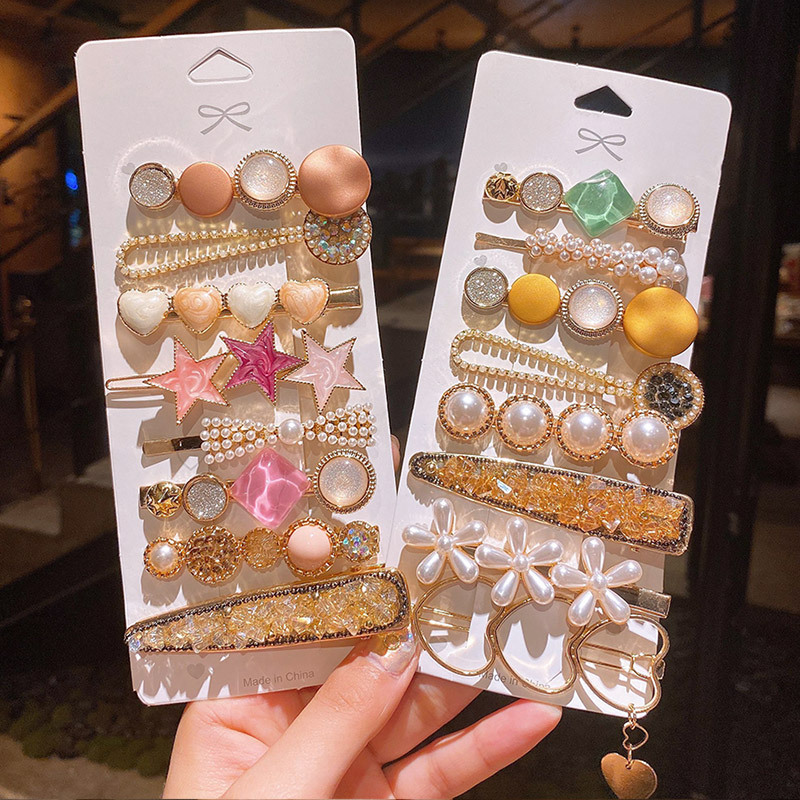 Korean Ins Pearl Hairpin Same Type as TikTok Starfish Eight-Piece Set Internet Celebrity Hair Clip Headdress Fringe Clip Side Clip Wholesale