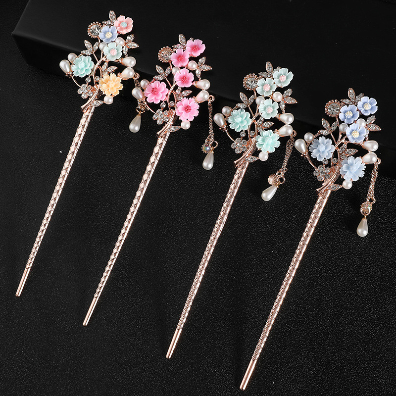 Hairpin Bridal Headdress Women&#039;s Han Chinese Clothing Hair Accessories Tassel Buyao Antique Style Hair Claw Hairpin