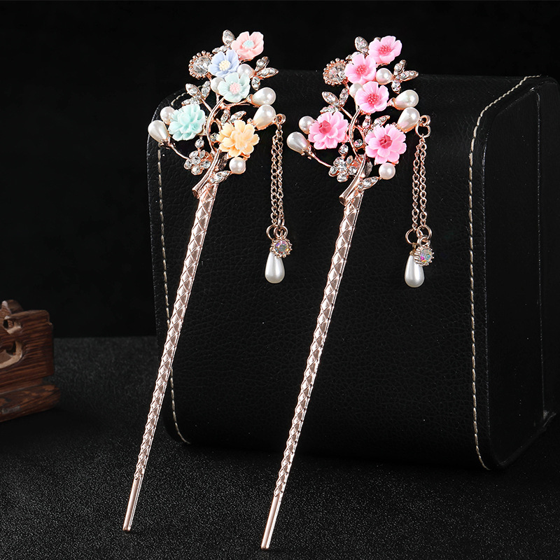 Hairpin Bridal Headdress Women&#039;s Han Chinese Clothing Hair Accessories Tassel Buyao Antique Style Hair Claw Hairpin