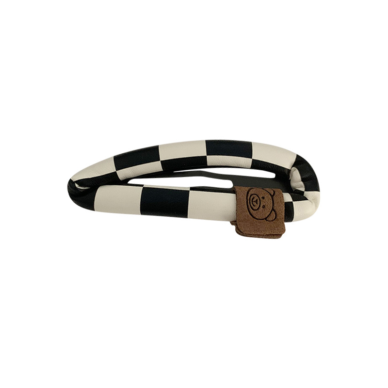 Korean Ins Style Black and White Barrettes Checkerboard Hairpin Dots and Stripes BB Clip Simple Hairband Hair