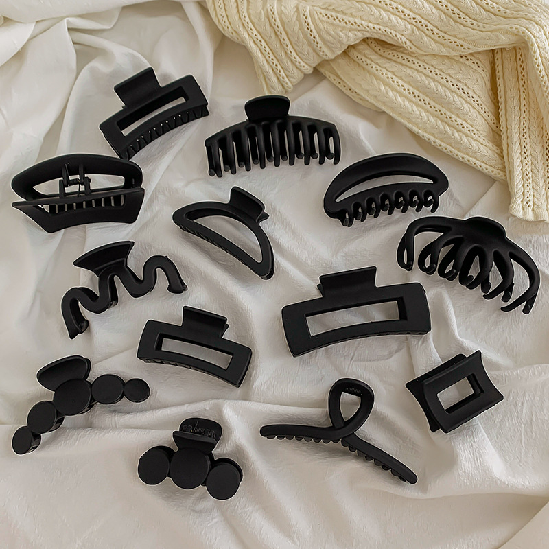 Black Hair Jaw Clip High Ponytail Barrettes Back Head Fixed Gadget Elegant Hair Pin Shark Clip Headdress Black Hairpin