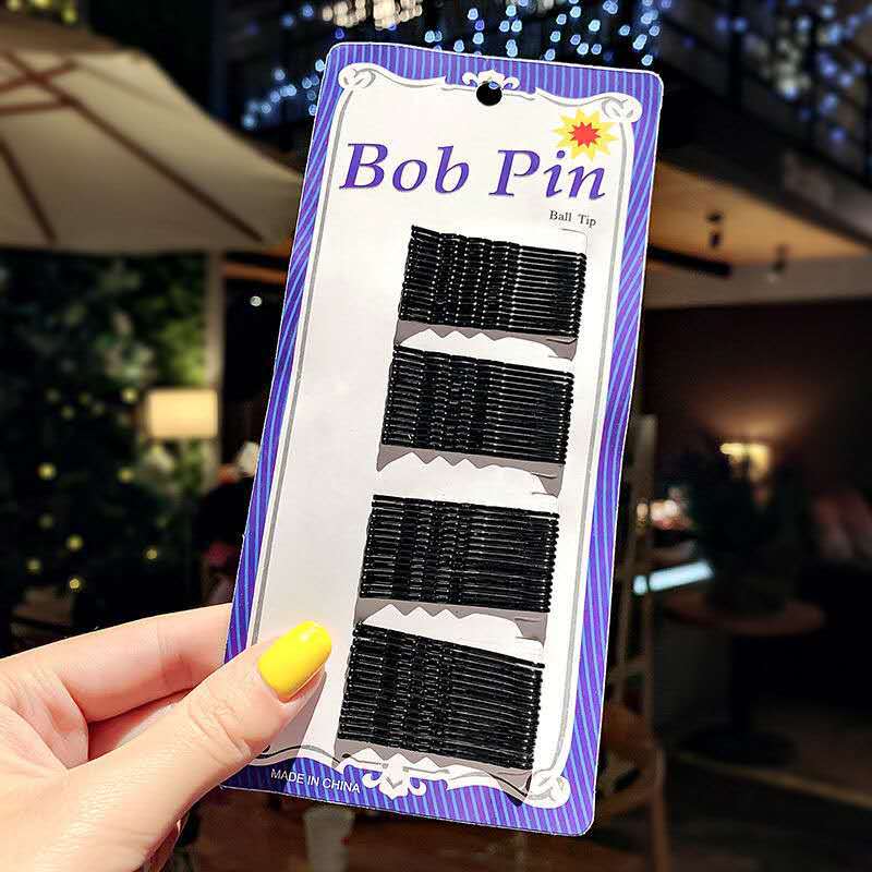 Lacquer Black Steel Wire Hairpin Wave Hairpin Bride Invisible Hair Clip Hair Accessories Boutique Supply Black Hairpin