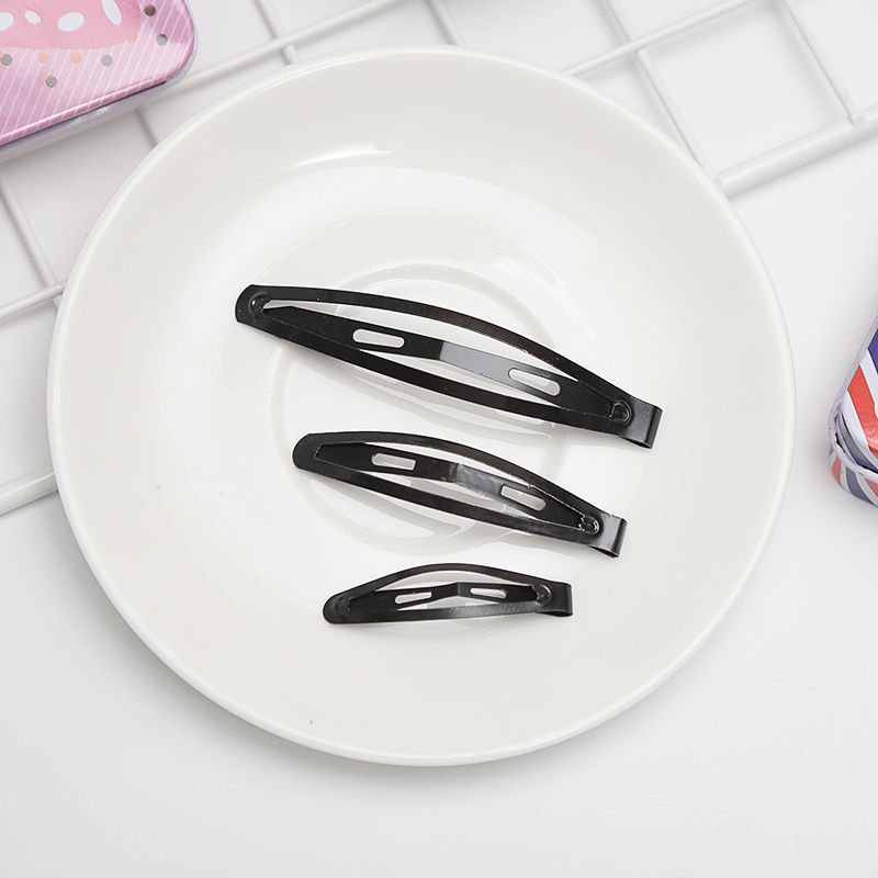 Leaf Picking Barrettes Bang Clip Broken Hair Black BB Clip Paint-Free Water Drop Side Shaping Steel Clip Hairpin Hair Clip Accessories