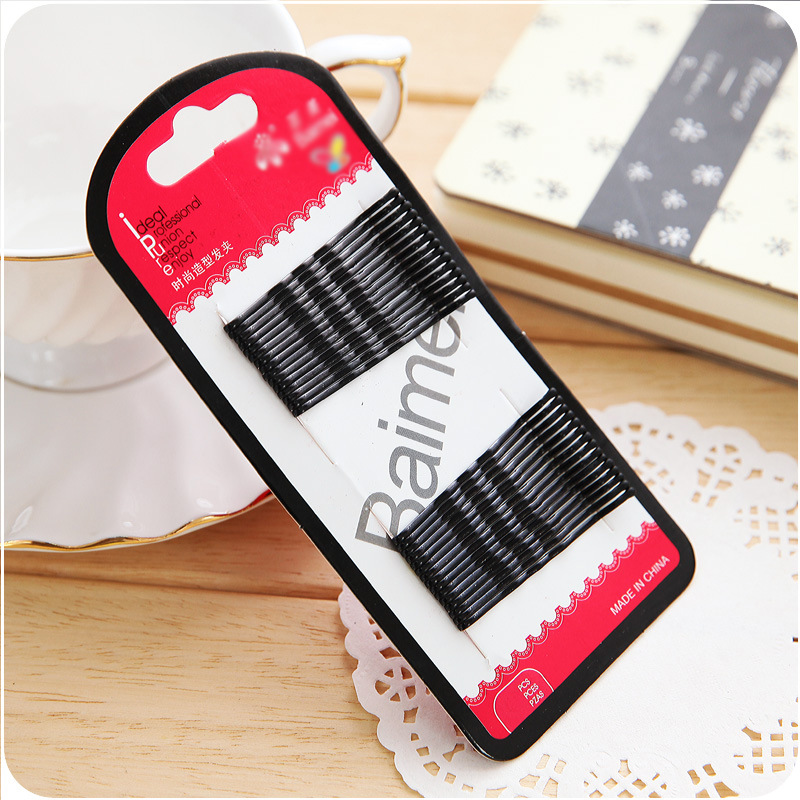Korean Style Black Clip Thin Hairpin Small Hair Pin Steel Wire Side Clip Top Clip Clip Bang Hairpin U-Clip