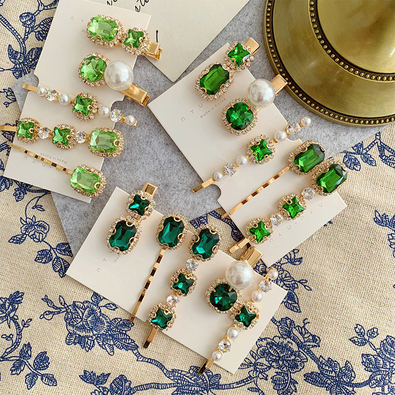 Barrettes Female Retro Minority Word Hairpin Bangs Small Exquisite Clip Hair Accessories Diamond Hairpin