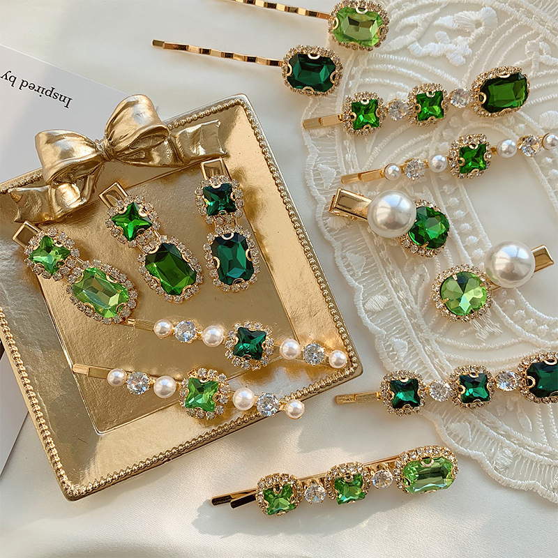 Barrettes Female Retro Minority Word Hairpin Bangs Small Exquisite Clip Hair Accessories Diamond Hairpin