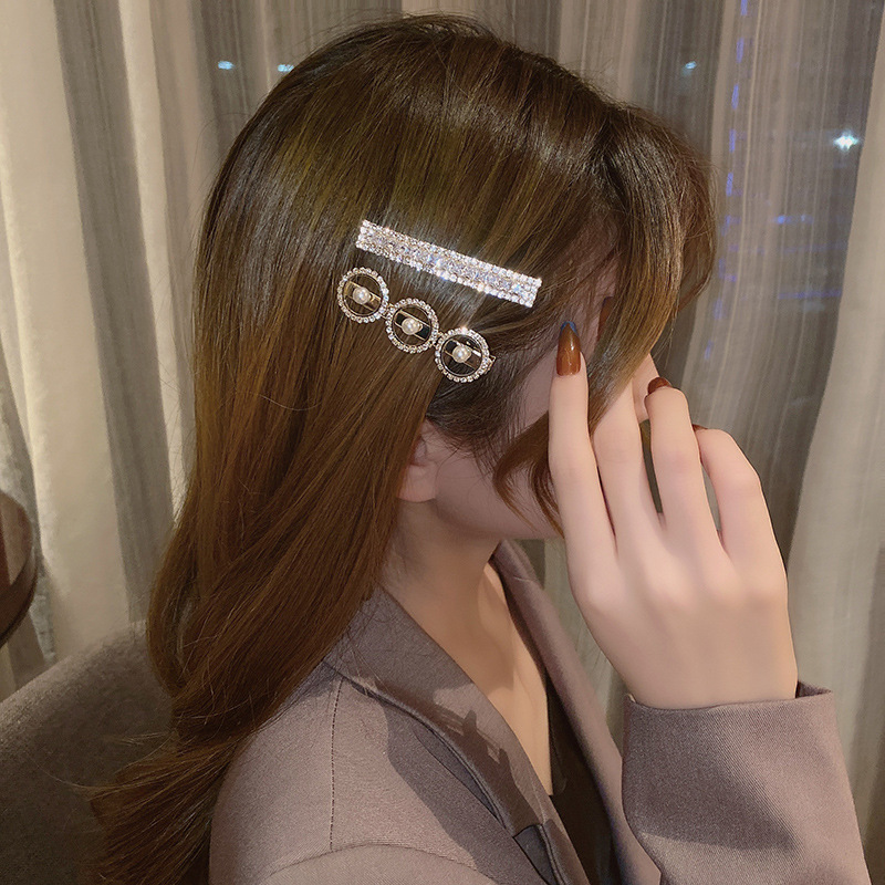  Internet Celebrity Side Clip Bang Clip Duckbill Clip Sweet Girly Temperamental Hair Claw Headdress Diamond Hairpin
