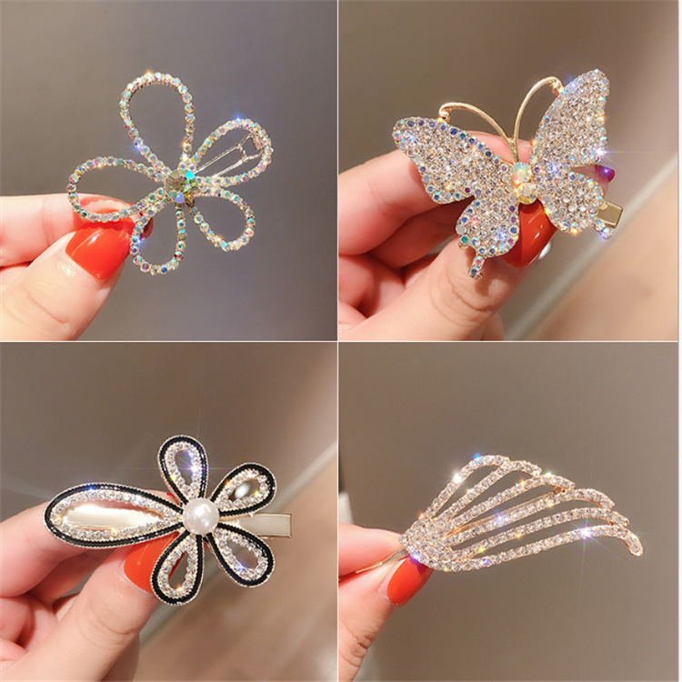 Barrettes Duckbill Hair Accessories Pearl Bobby Edge Clip Back Head Clip Hairware Bang Hairpin Women Diamond Hairpin