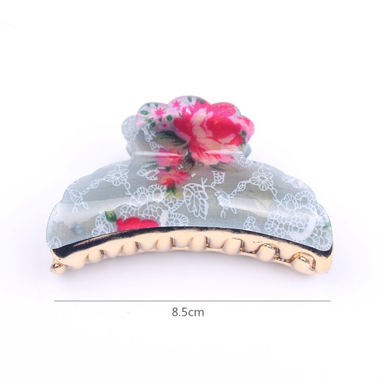 Large Acrylic Jaw Clip Fashion Printed Barrettes Hair Claw Shower Clip Boutique Supply Acrylic Hairpin