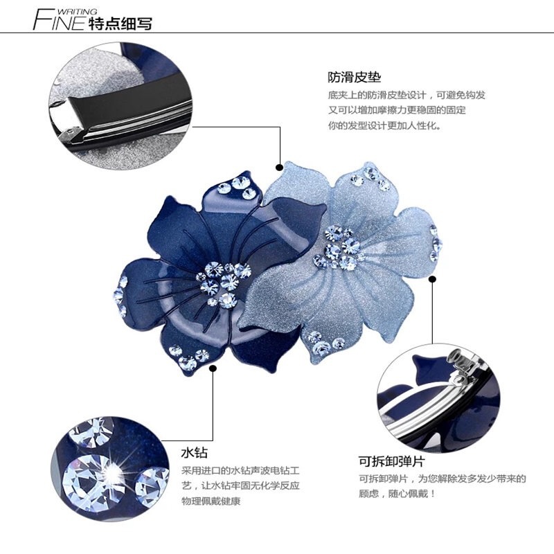  Flower Hairpin Acrylic Headwear Spring Clip Adult Hair Top Clip Lady Clip Hair Accessories Wholesale Acrylic Hairpin 
