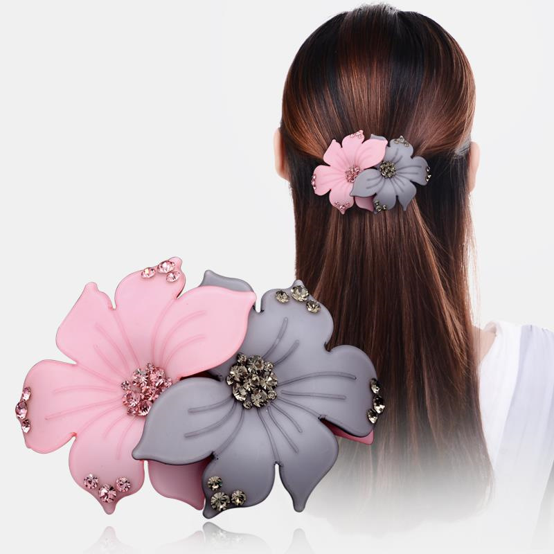  Flower Hairpin Acrylic Headwear Spring Clip Adult Hair Top Clip Lady Clip Hair Accessories Wholesale Acrylic Hairpin 