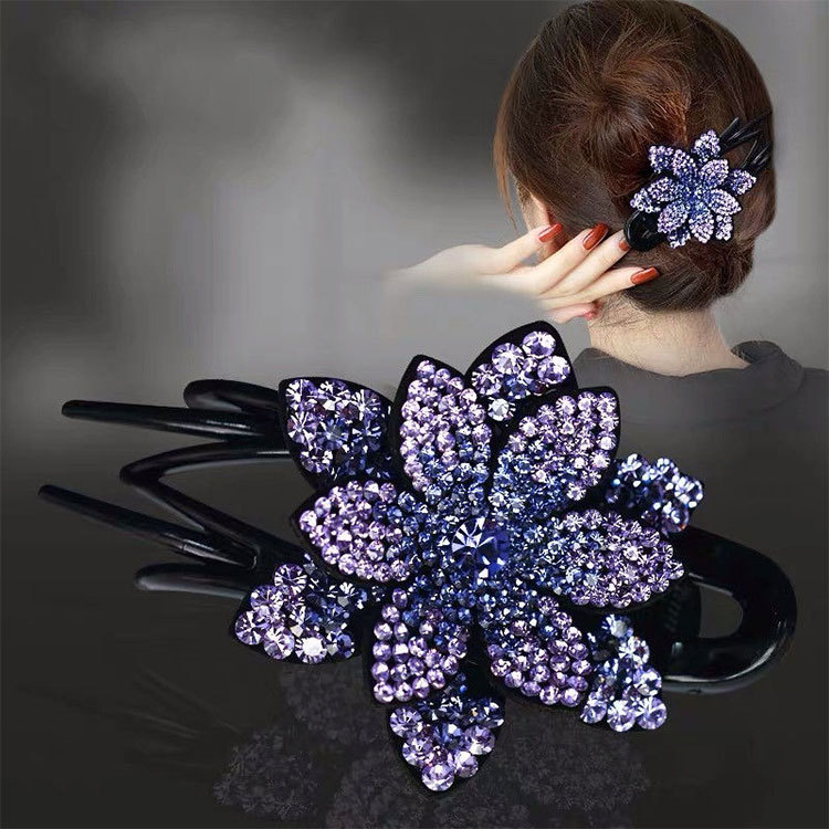 Dignified Flowers Back Head Hairpin Large Size FlowerShaped Hairpin for Updo Duckbilled Hair Accessories Female Whole