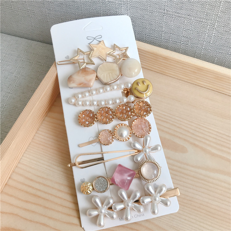 Barrettes Set Amazon WeChat Best-Seller on Douyin Water Drop Fashion Simple Starfish Flower Hairpin Clip Butterfly