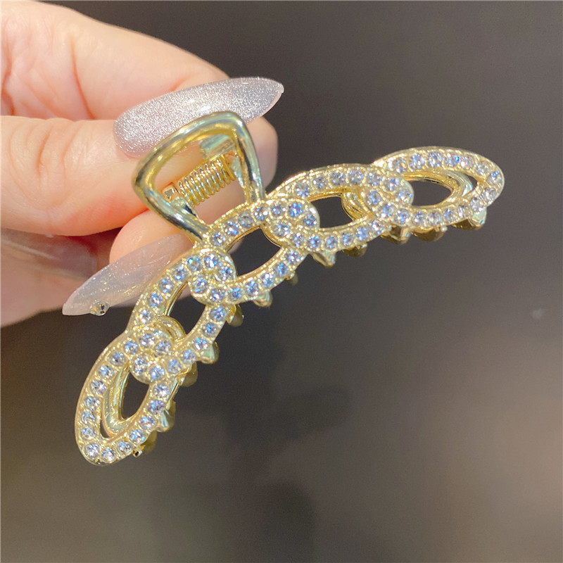 Korean Hair Accessories Cat&#039;s Eye Jewel Metal Wind Hair Grip Grip Hairpin Girl&#039;s Head Grip Middle Hair Grip Shark Clip