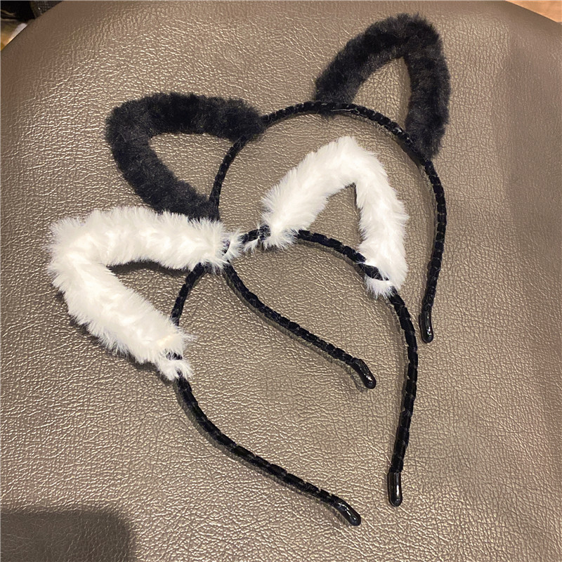 Korean Style Cat Ears Hairpin Headband Female Online Influencer Fairy Outer Wear Face Wash Hair Band Students All-Match Photo Prop Headdress