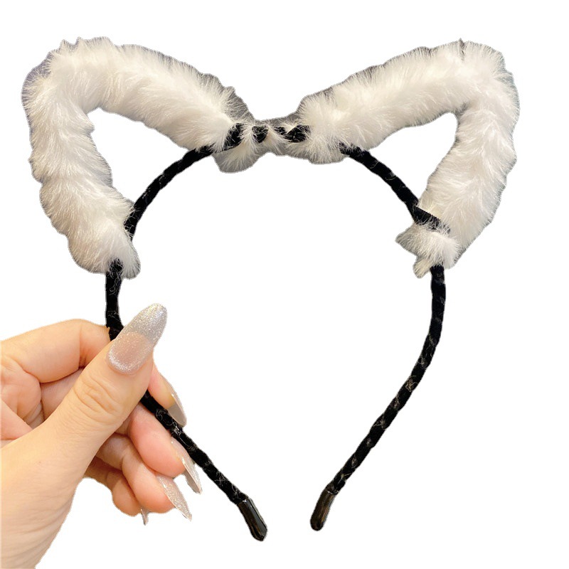 Korean Style Cat Ears Hairpin Headband Female Online Influencer Fairy Outer Wear Face Wash Hair Band Students All-Match Photo Prop Headdress