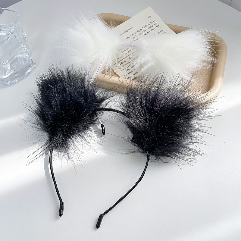 Plush Cute Cat Cat Ear Headband Fox Headband Headdress Female Barrettes Cat Hairpin Animal Ears Tide