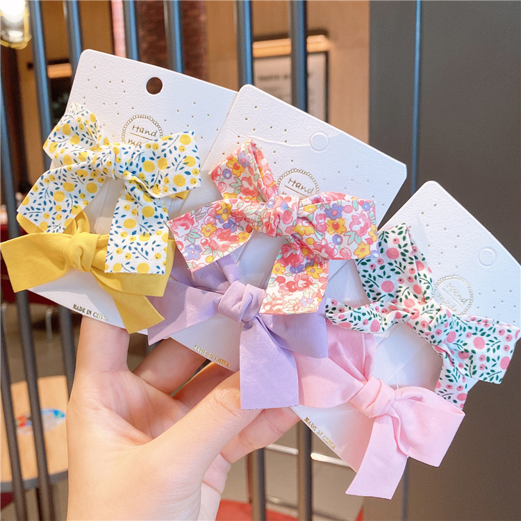Baby Hair Accessories Bang Clip Girl&#039;s Hairpin Floral Headdress Clip Korean Style Solid Color Bow Children Princess Barrettes