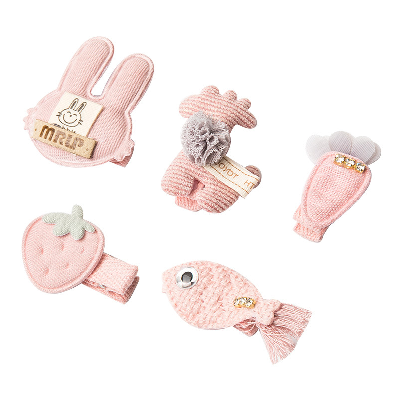 Cute Baby Cartoon BB Clip Hair Accessories Korean Princess Side Bang Clip Subnet Red Headdress Female Baby Hairpin